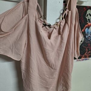 BOLD elements Blush Pink Blouse with Ring Accents